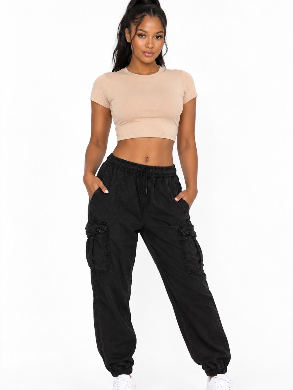 Aeropostale Black black cargo jogger pants